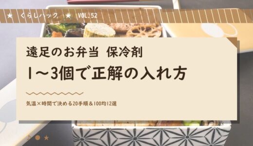 遠足のお弁当、保冷剤は1〜3個で正解。5月の気温5段階×時間別ガード術と詰め方20手順